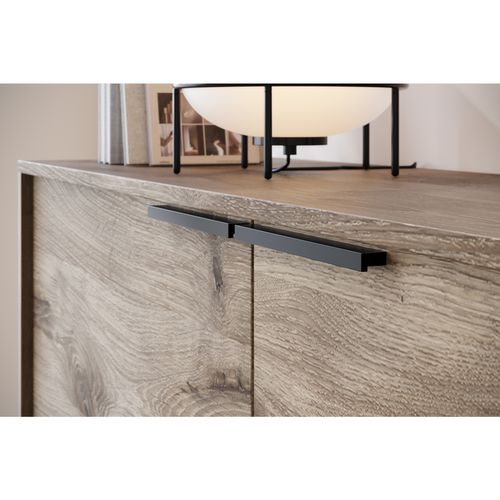 Alberto-buffet Avec 4 Volets En Aspect Chêne