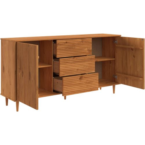 Jerzy-buffet 160 Cm Avec 2 Portes3 Tiroirs En Pin Teinté Cire