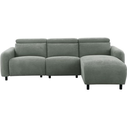 Canapé 3 Places 1 Fauteuil Inclinable Droite Électrique Vert Corduroy