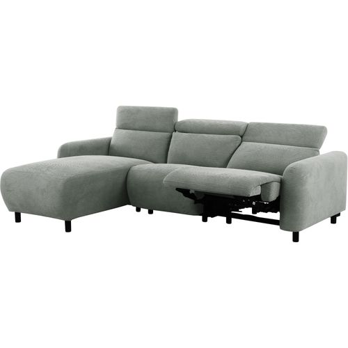 Skaane-skaane 3pl 1 Méridienne L Manuelle Gris Velours Côtelé