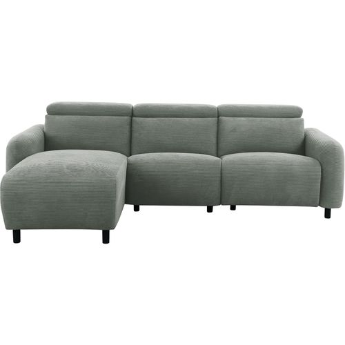 Skaane-skaane 3pl 1 Méridienne L Manuelle Gris Velours Côtelé