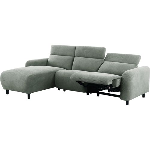 Skaane-skaane 3pl 1 Méridienne L Manuelle Gris Velours Côtelé