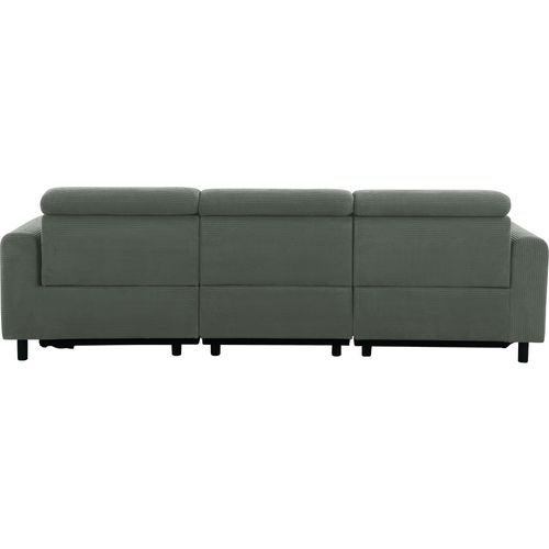 Skaane-skaane 3pl 1 Méridienne L Manuelle Gris Velours Côtelé