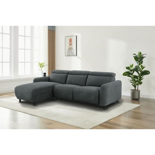 Skaane-skaane 3pl 1 Méridienne L Manuelle Anthracite Velours Côtelé