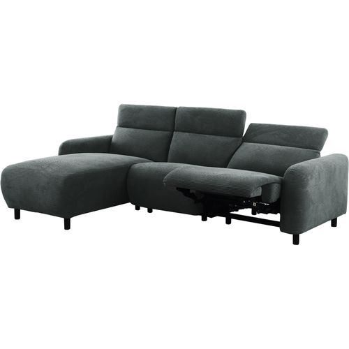 Skaane-skaane 3pl 1 Méridienne L Manuelle Anthracite Velours Côtelé