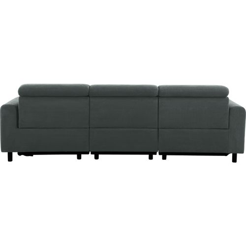 Skaane-skaane 3pl 1 Méridienne L Manuelle Anthracite Velours Côtelé