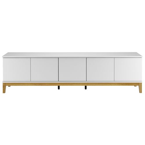 Pelle-meuble TV 5 Portes Blanc / Chêne Wotan
