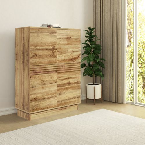 Toro-buffet Haut à 2 Portes Aspect Chêne