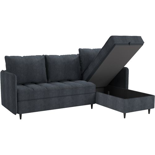 Lindhus - Canapé 3 Places Avec Rangementchaise Réversible En Tissu Anthracite