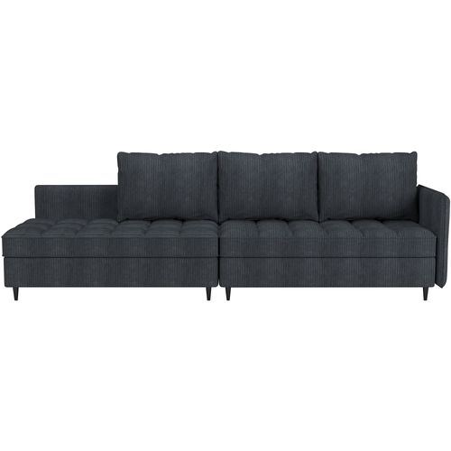 Lindhus - Canapé 3 Places Avec Rangementchaise Réversible En Tissu Anthracite