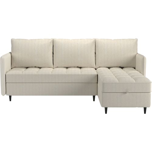 Lindhus - Canapé 3 Places Avec Rangementchaise Réversible En Tissu Crème