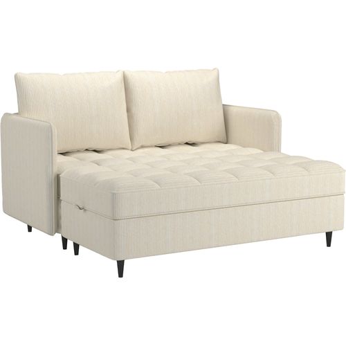 Lindhus - Canapé 3 Places Avec Rangementchaise Réversible En Tissu Crème