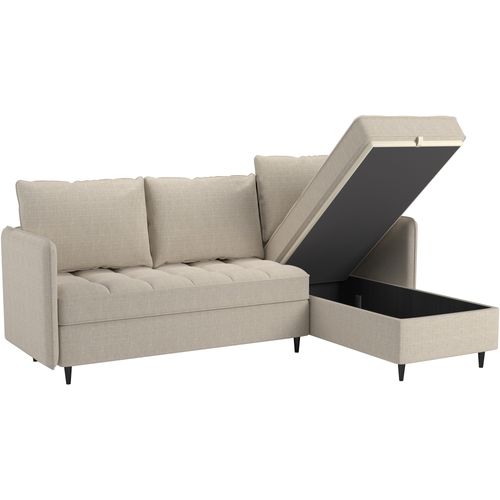 Lindhus - Canapé 3 Places Crème Chenille