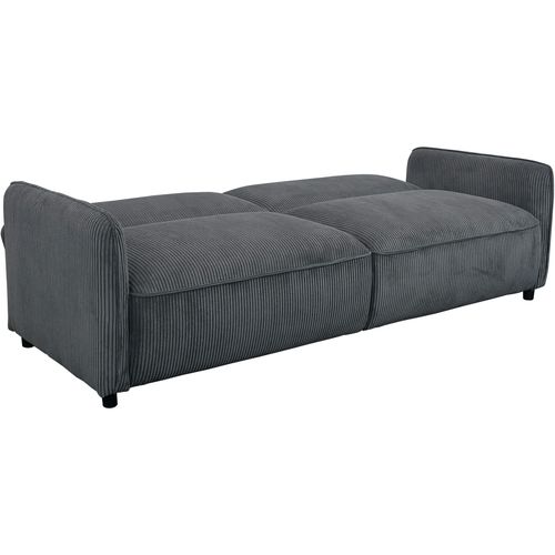 Alicia-canapé-lit 3 Places En Velours Côtelé Anthracite
