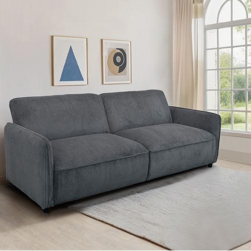 Alicia-canapé-lit 3 Places En Velours Côtelé Anthracite