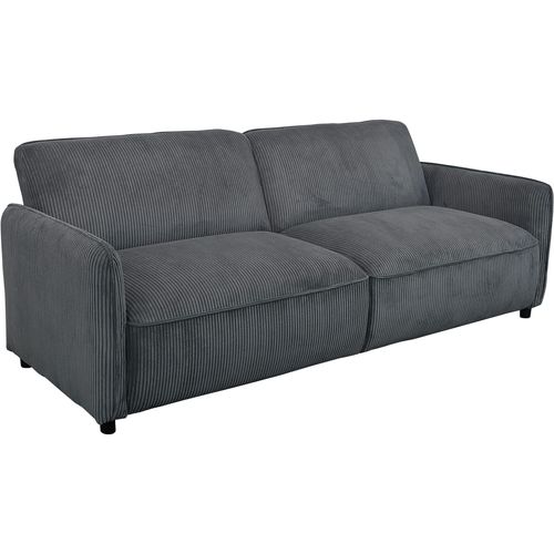 Alicia-canapé-lit 3 Places En Velours Côtelé Anthracite