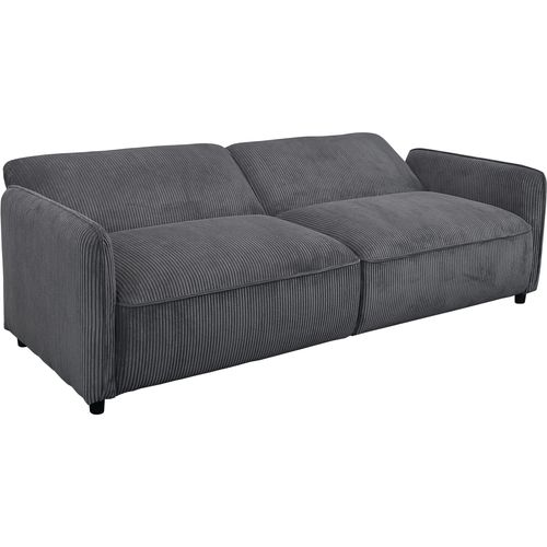Alicia-canapé-lit 3 Places En Velours Côtelé Anthracite