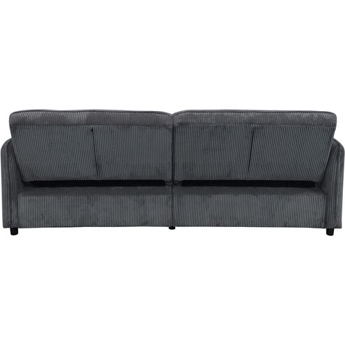 Alicia-canapé-lit 3 Places En Velours Côtelé Anthracite