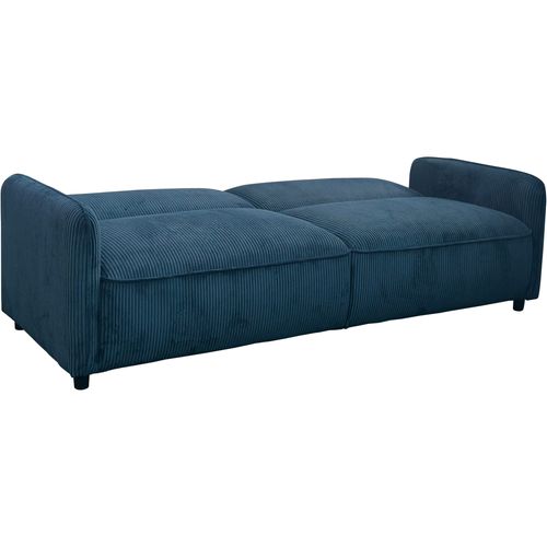 Alicia-canapé-lit 3 Places En Velours Côtelé Bleu
