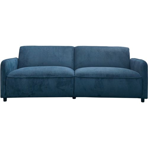 Alicia-canapé-lit 3 Places En Velours Côtelé Bleu