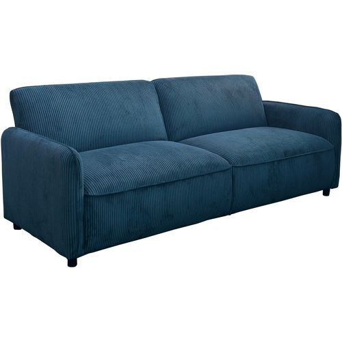 Alicia-canapé-lit 3 Places En Velours Côtelé Bleu