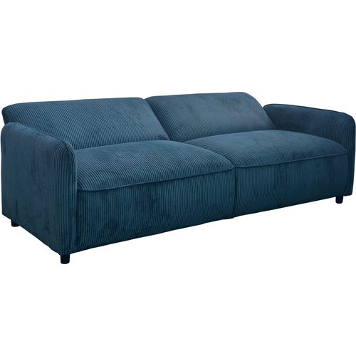 Alicia-canapé-lit 3 Places En Velours Côtelé Bleu