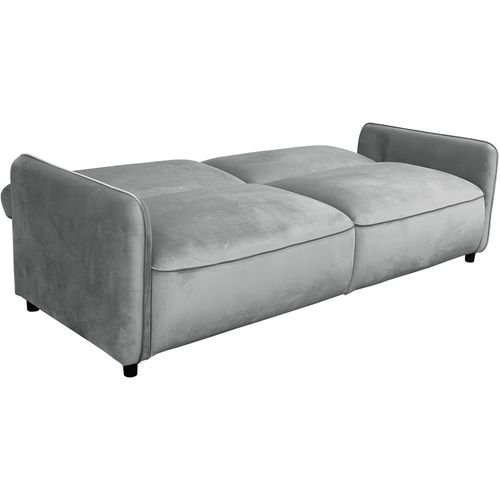 Alicia-canapé-lit 3 Places En Velours Gris Clair