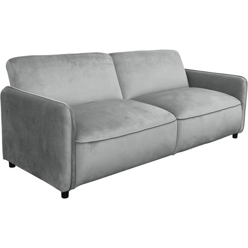 Alicia-canapé-lit 3 Places En Velours Gris Clair