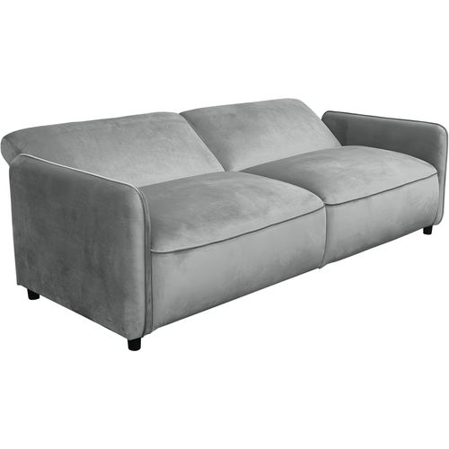 Alicia-canapé-lit 3 Places En Velours Gris Clair