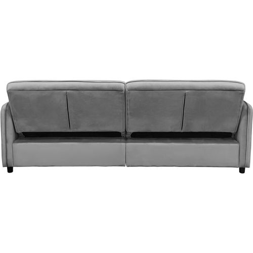 Alicia-canapé-lit 3 Places En Velours Gris Clair