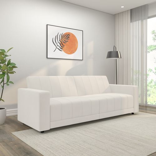 Allie Ii-canapé-lit 3 Places En Velours Crème