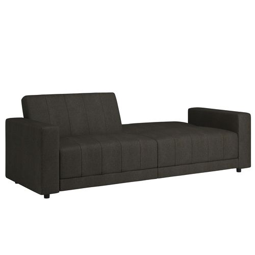 Allie Ii-canapé-lit 3 Places En Tissu Marron Foncé