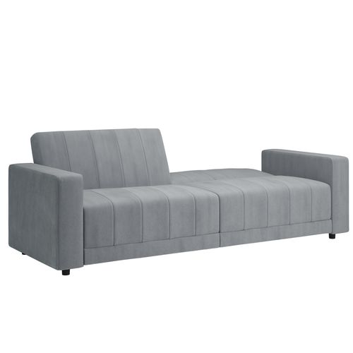 Allie-canapé-lit 3 Places En Velours Gris Clair