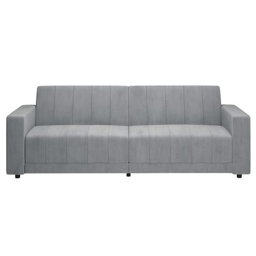 Allie-canapé-lit 3 Places En Velours Gris Clair