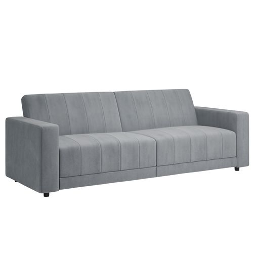 Allie-canapé-lit 3 Places En Velours Gris Clair