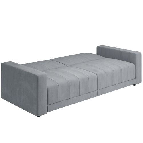 Allie-canapé-lit 3 Places En Velours Gris Clair