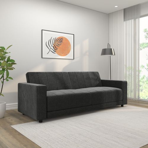 Allie Ii-canapé-lit 3 Places En Tissu Anthracite