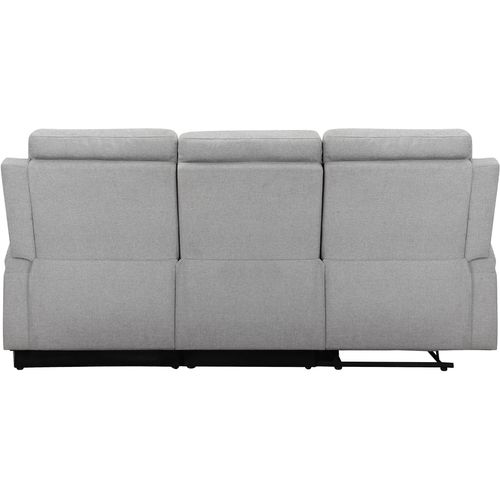 Dallas-canapé 3 Places Avec 2 Fauteuils Relax Manuels En Tissu Gris Clair