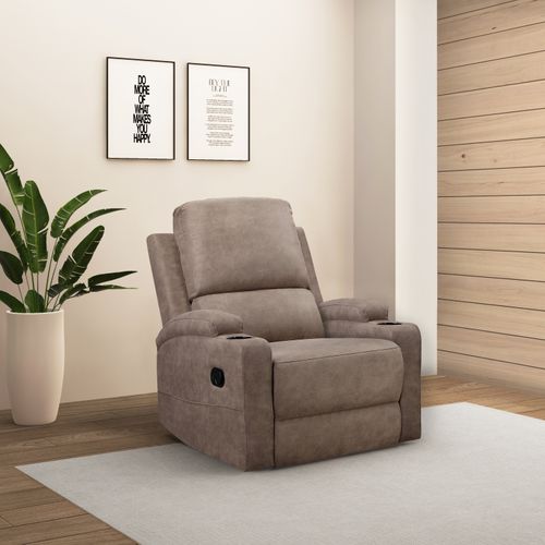 Dallas-fauteuil Inclinable à Commande Manuelle En Microfibre Taupe