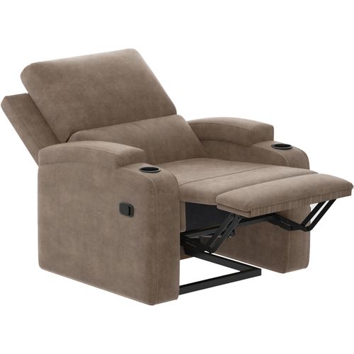 Dallas-fauteuil Inclinable à Commande Manuelle En Microfibre Taupe