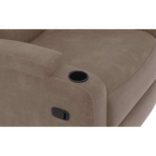 Dallas-fauteuil Inclinable à Commande Manuelle En Microfibre Taupe