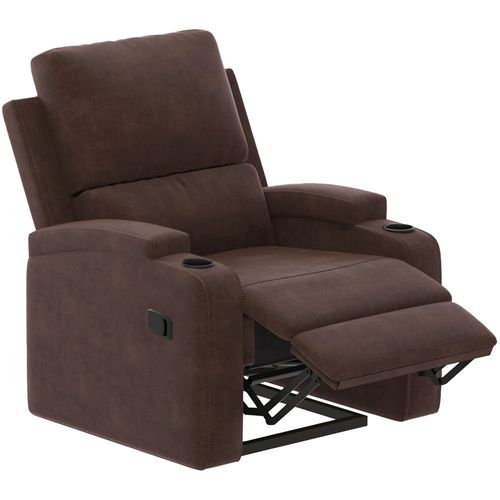 Dallas-fauteuil Inclinable à Commande Manuelle En Microfibre Marron Foncé