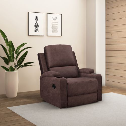 Dallas-fauteuil Inclinable à Commande Manuelle En Microfibre Marron Foncé