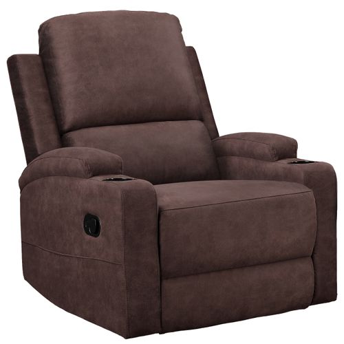 Dallas-fauteuil Inclinable à Commande Manuelle En Microfibre Marron Foncé