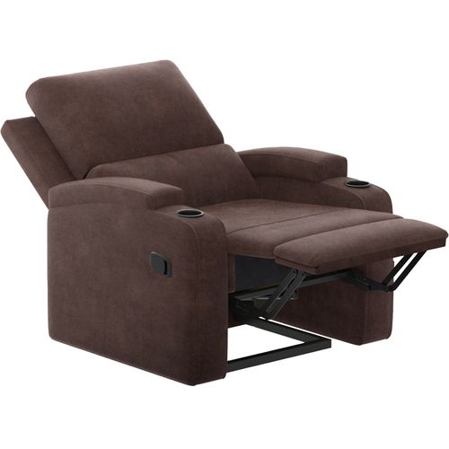 Dallas-fauteuil Inclinable à Commande Manuelle En Microfibre Marron Foncé