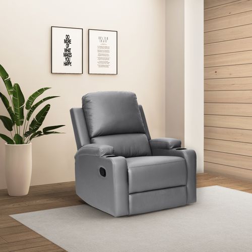 Dallas-fauteuil Inclinable à Commande Manuelle En Pu Gris