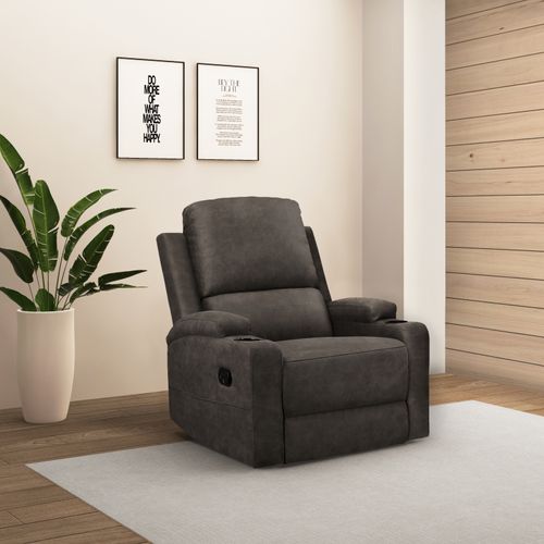 Dallas-fauteuil Inclinable à Commande Manuelle En Microfibre Anthracite