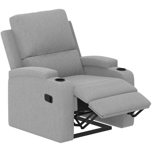 Dallas-fauteuil Inclinable à Commande Manuelle, Revêtu De Tissu Gris Clair