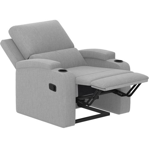 Dallas-fauteuil Inclinable à Commande Manuelle, Revêtu De Tissu Gris Clair