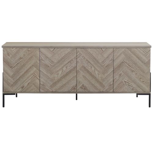 Charlene-buffet à 4 Portes Aspect Chêne à Motif Arête De Poisson